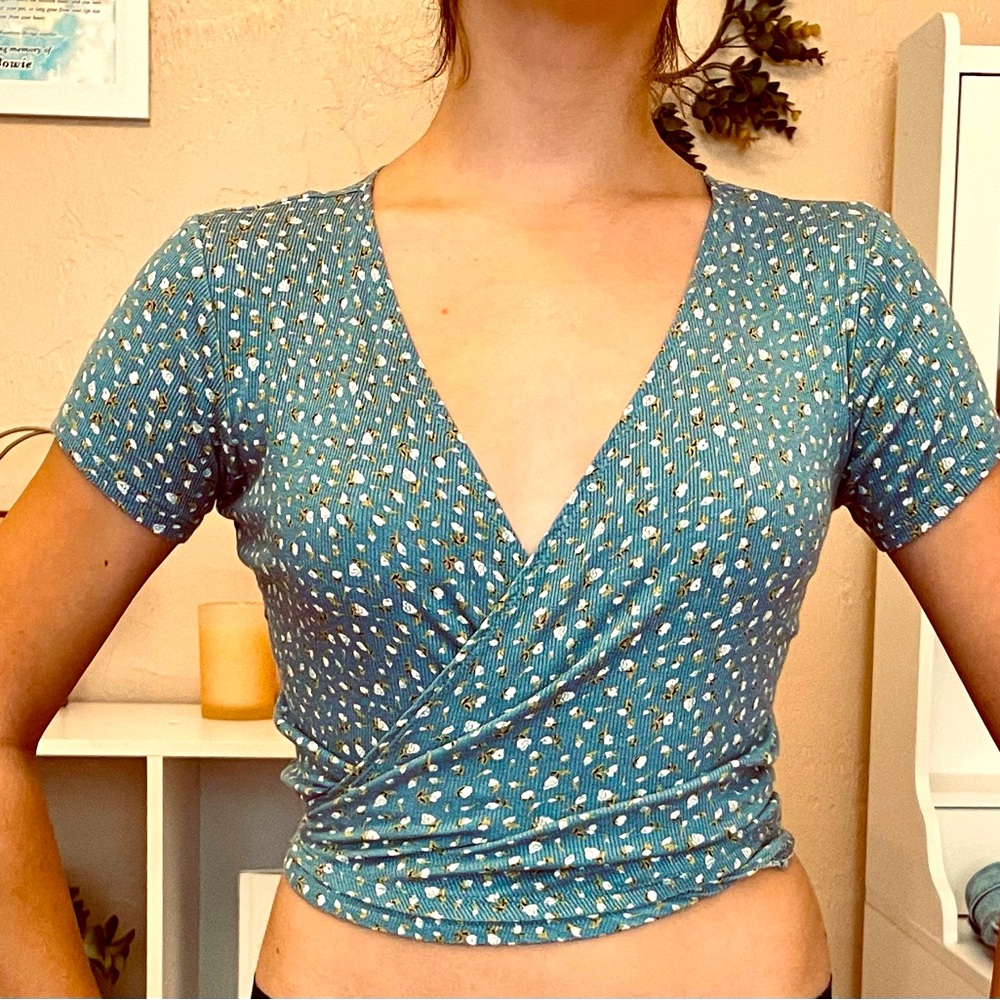 Art Class (sold in Target) floral wrap blouse.